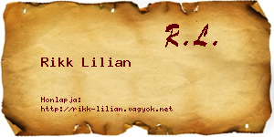 Rikk Lilian névjegykártya